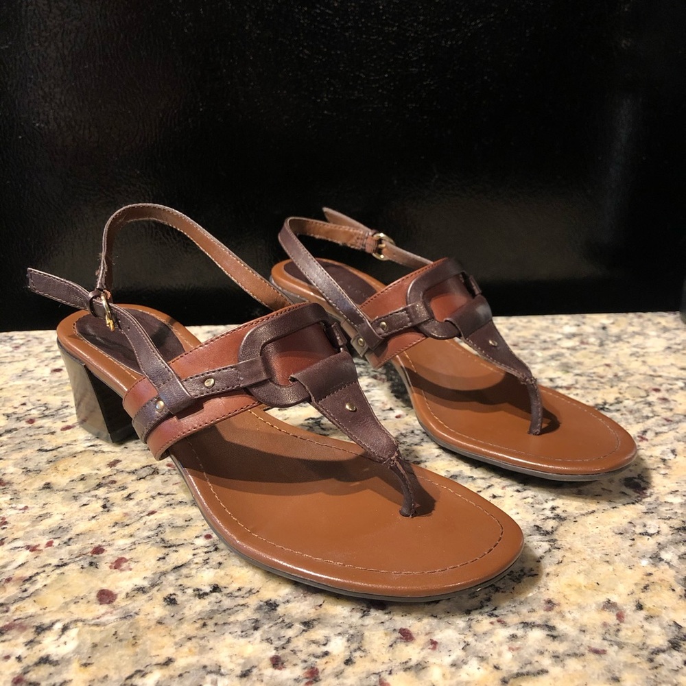 Etienne Aigner Leather Thong Sandals SZ 6.5